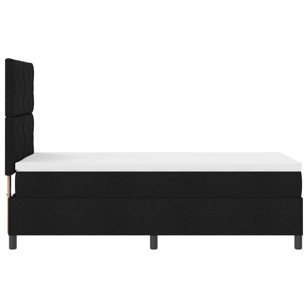 vidaXL Lit avec sommier à ressorts et matelas noir 100x200 cm tissu
