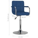 vidaXL Tabouret de bar Bleu Tissu
