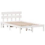 vidaXL Cadre de lit Blanc 135 x 190 cm Bois de pin massif