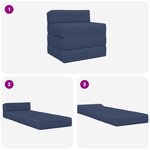 vidaXL Canapé-lit pliable Bleu 200 x 70 x 15 cm Tissu