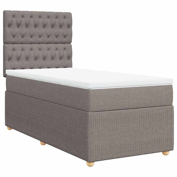 vidaXL Sommier à lattes de lit avec matelas Taupe 80x200 cm Tissu