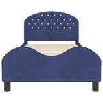 vidaXL Cadre de lit pour enfants avec tête de lit Bleu police Velours