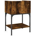 vidaXL Table de chevet chêne fumé 40 5x31x60 cm bois d'ingénierie