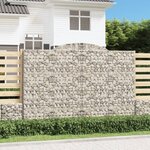 vidaXL Paniers à gabions arqués 4 Pièces 300x30x200/220 cm fer galvanisé