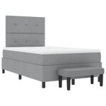 vidaXL Lit à ressorts avec Matelas & Banquette Gris clair 120x190 cm Tissu