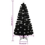 vidaXL Sapin de Noël et flocons de neige LED Noir 120 cm Fibre optique