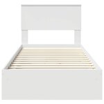 vidaXL Lit de Rangement Blanc 90 x 200 cm Bois d'ingénierie