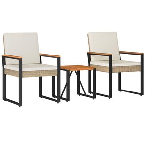 vidaXL Ensemble de meubles d'extérieur 3 pc Beige et blanc crème