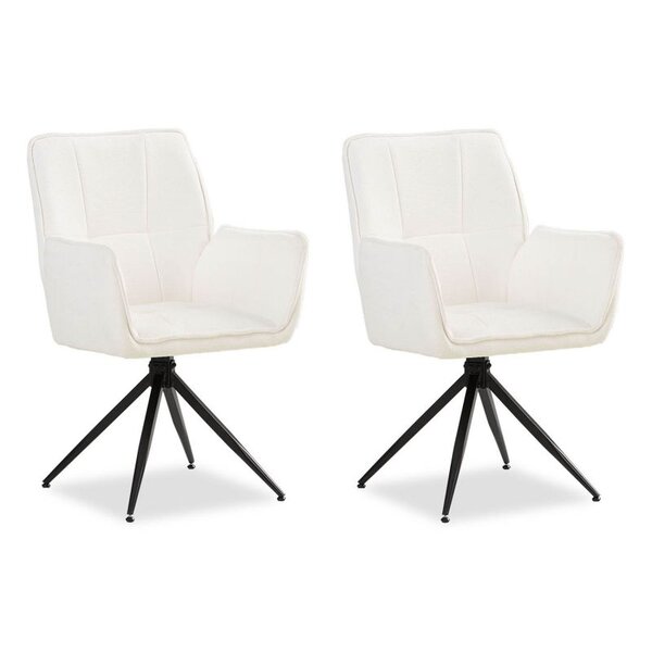 Lot 2 chaises oeuf modernes chenille blanc
