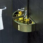 vidaXL Lavabo avec trop-plein 45x32x12 5 cm Céramique Doré