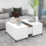 vidaXL Table basse blanc 75x75x38 cm bois d'ingénierie