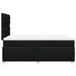 vidaXL Sommier à lattes de lit avec matelas noir 120x190 cm tissu