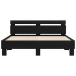 vidaXL Cadre de lit Chêne noir 140 x 200 cm Bois d'ingénierie