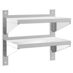 vidaXL Étagère murale à 2 niveaux 50x30x60 cm argenté acier inoxydable