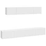 vidaXL Ensemble de meubles TV 4 Pièces Blanc Bois d'ingénierie