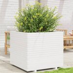 vidaXL Jardinière blanc 80x80x72 cm bois de pin massif