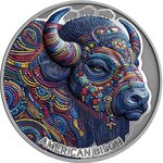 Pièce de monnaie en Argent 2000 Francs g 62.2 (2 oz) Millésime 2025 Patterns of the World AMERICAN BISON