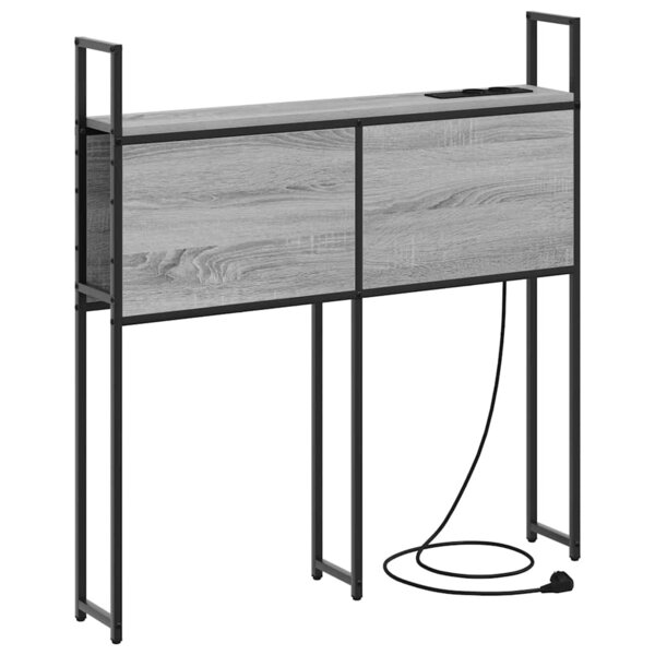 vidaXL Headboard de Rangement avec Station de Charge Sonoma gris