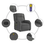 vidaXL Fauteuil inclinable de massage gris foncé tissu
