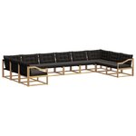 vidaXL Ensemble de canapés d'extérieur 10 pc Blanc et noir