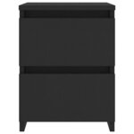 vidaXL Tables de chevet 2 Pièces Noir 30x30x40 cm Bois d'ingénierie