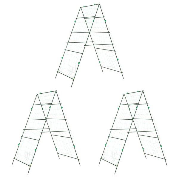 vidaXL Treillis de jardin pour plantes grimpantes 3 Pièces forme A acier