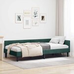 vidaXL Cadre de lit d'angle Vert foncé 90 cm x 200 cm tissu