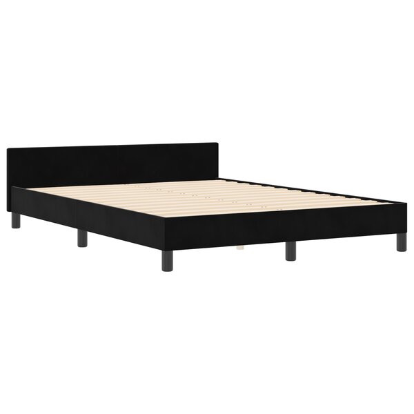 Lit vidaXL Noir 180x200 cm Velours