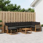 vidaXL Ensemble de canapés d'extérieur 8 pc Naturel et noir