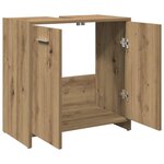 vidaXL Armoire lavabo de salle de bain chêne artisanal 60x33x60 cm