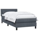 vidaXL Sommier à lattes de lit et matelas gris foncé 90x210 cm velours