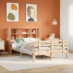 vidaXL Lit bibliothèque sans matelas 150x200 cm bois massif de pin
