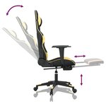 vidaXL Chaise de jeu de massage avec repose-pied Noir&Doré Similicuir