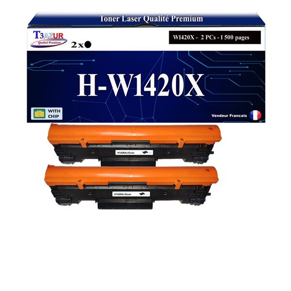 T3AZUR -2x Toners compatibles avec HP W1420X (142X) pour HP LaserJet MFP M139  M139w M140 M140w M141 M141w M142 M142w