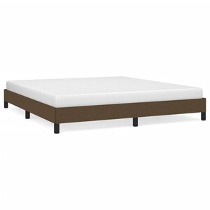 vidaXL Cadre de lit sans matelas marron foncé 160x200 cm tissu