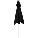 vidaXL Parasol de jardin avec LED mât en acier noir 225x225x212 cm
