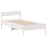 vidaXL Lit bibliothèque sans matelas blanc 90x200cm bois de pin massif