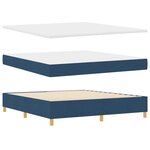 vidaXL Lit à ressorts avec bandes LED Bleu 180 x 200 cm tissu