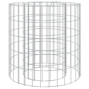 vidaXL Foyer en gabion Ø 50 cm Fer galvanisé