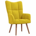 vidaXL Chaise de relaxation avec repose-pied Jaune moutarde Velours