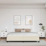 vidaXL Cadre de lit avec matelas Crème 200 x 200 cm tissu