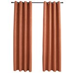 vidaXL Rideaux occultants et anneaux en métal 2 Pièces Rouille 140x245 cm