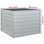 vidaXL Lit surélevé de jardin 100x100x77 cm Acier galvanisé Argenté