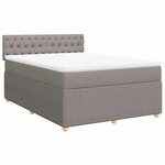vidaXL Sommier à lattes de lit avec matelas Taupe 140x200 cm Tissu