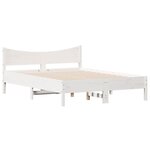 vidaXL Cadre de lit sans matelas blanc 140x190 cm bois de pin massif