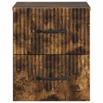 vidaXL Cabinet de chevet mural 2 Pièces Chêne fumé 34 5 x 33 x 40 cm