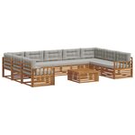 vidaXL Ensemble de canapés d'extérieur 10 pc Gris Naturel et Clair