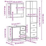 vidaXL Ensemble de meubles de salle de bain 3 Pièces Chêne fumé