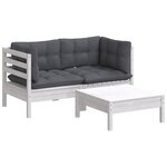Salon de jardin meuble d'extérieur ensemble de mobilier 3 pièces avec coussins anthracite bois de pin 02_0015917