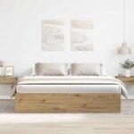 vidaXL Cadre de lit sans matelas chêne artisanal 180x200 cm